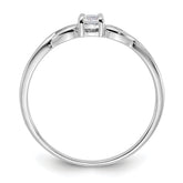Sterling Silver Rhodium-plated and CZ Ring